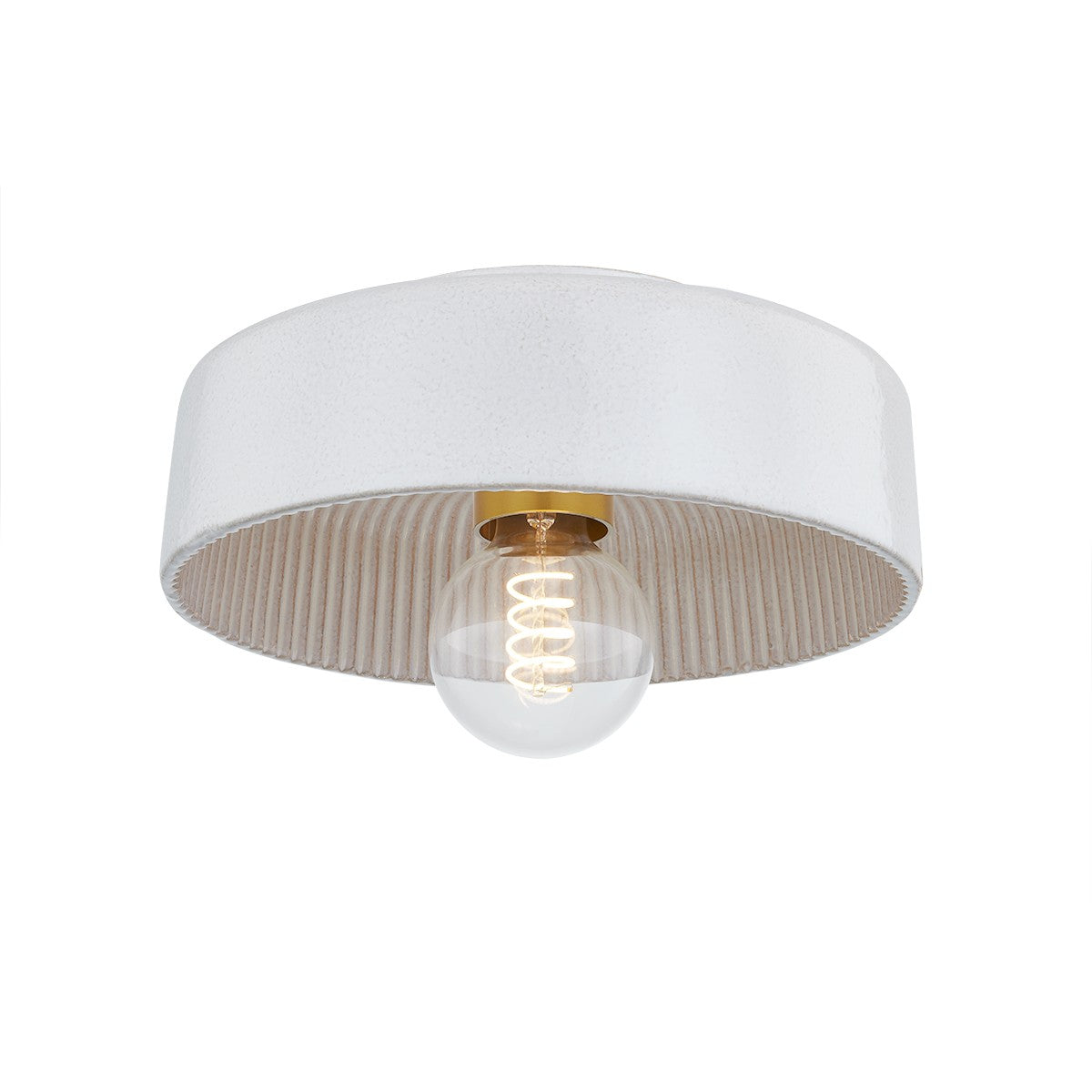 Mitzi - H778501-AGB/CRW - One Light Flush Mount - Ray - Aged Brass/ Ceramic Reactive White