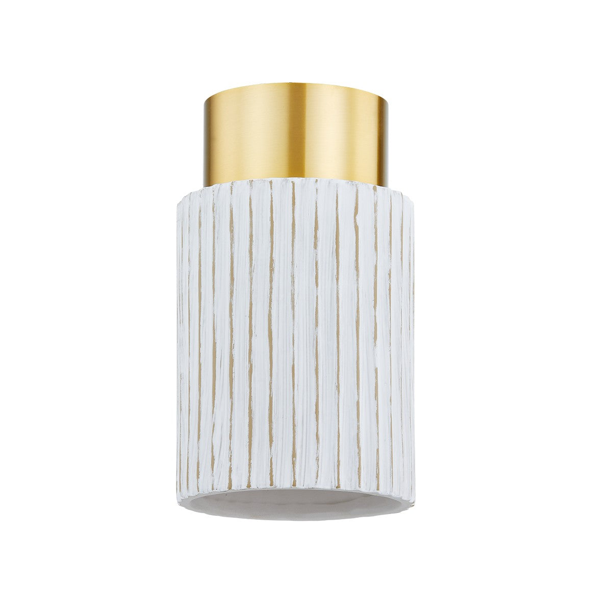 Mitzi - H830501-AGB/CWB - One Light Flush Mount - Corissa - Aged Brass/ Ceramic Whitewash Bisque