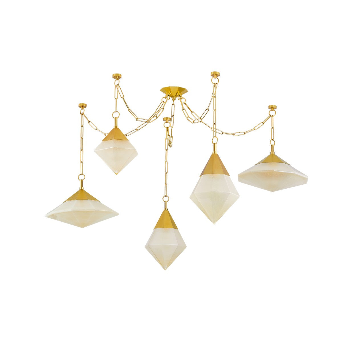 Corbett Lighting - 383-59-VPB - Five Light Chandelier - Angelique - Vintage Polished Brass