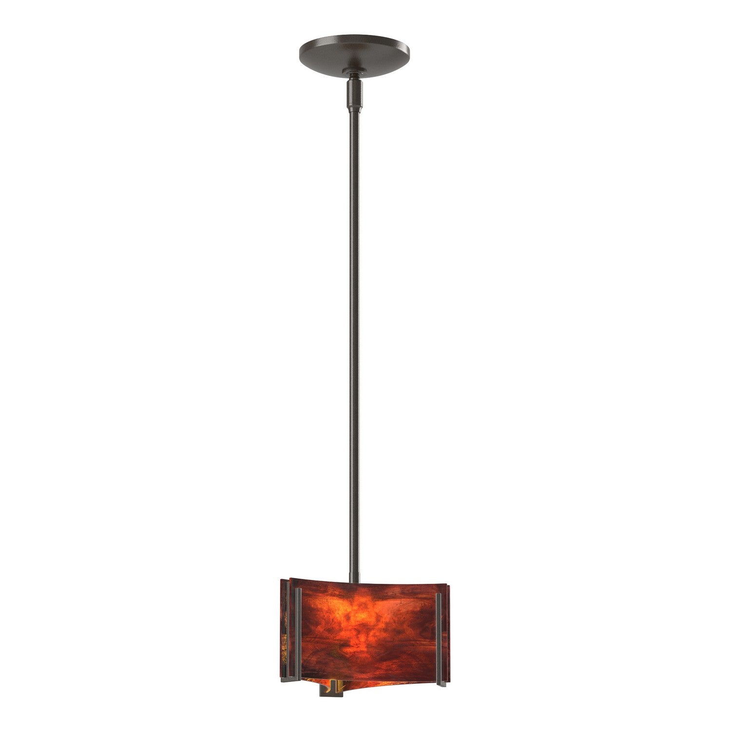 Hubbardton Forge - 188100-SKT-MULT-14-ZB0156 - Exos Delta Mini Pendant - Exos Glass - Oil Rubbed Bronze
