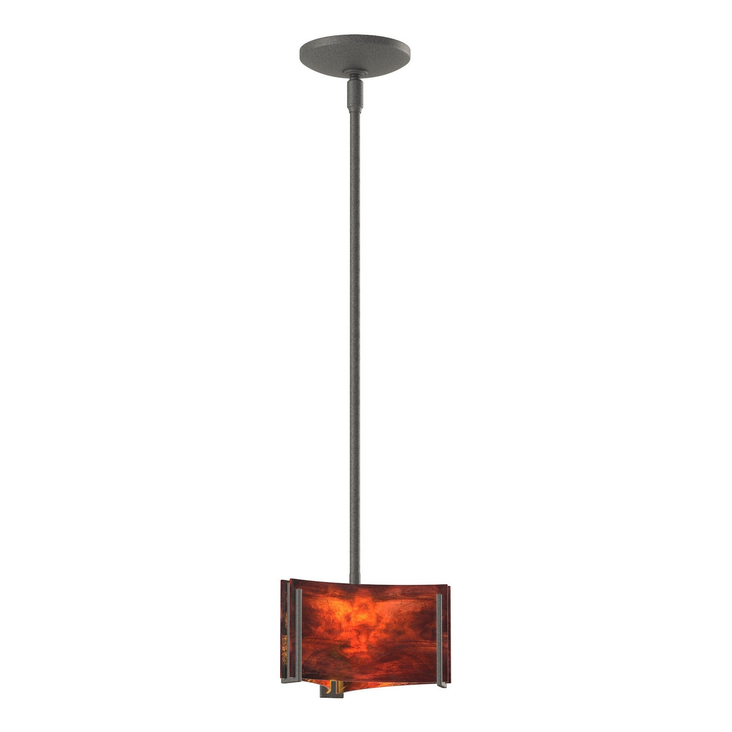 Hubbardton Forge - 188100-SKT-MULT-20-ZB0156 - Exos Delta Mini Pendant - Exos Glass - Natural Iron