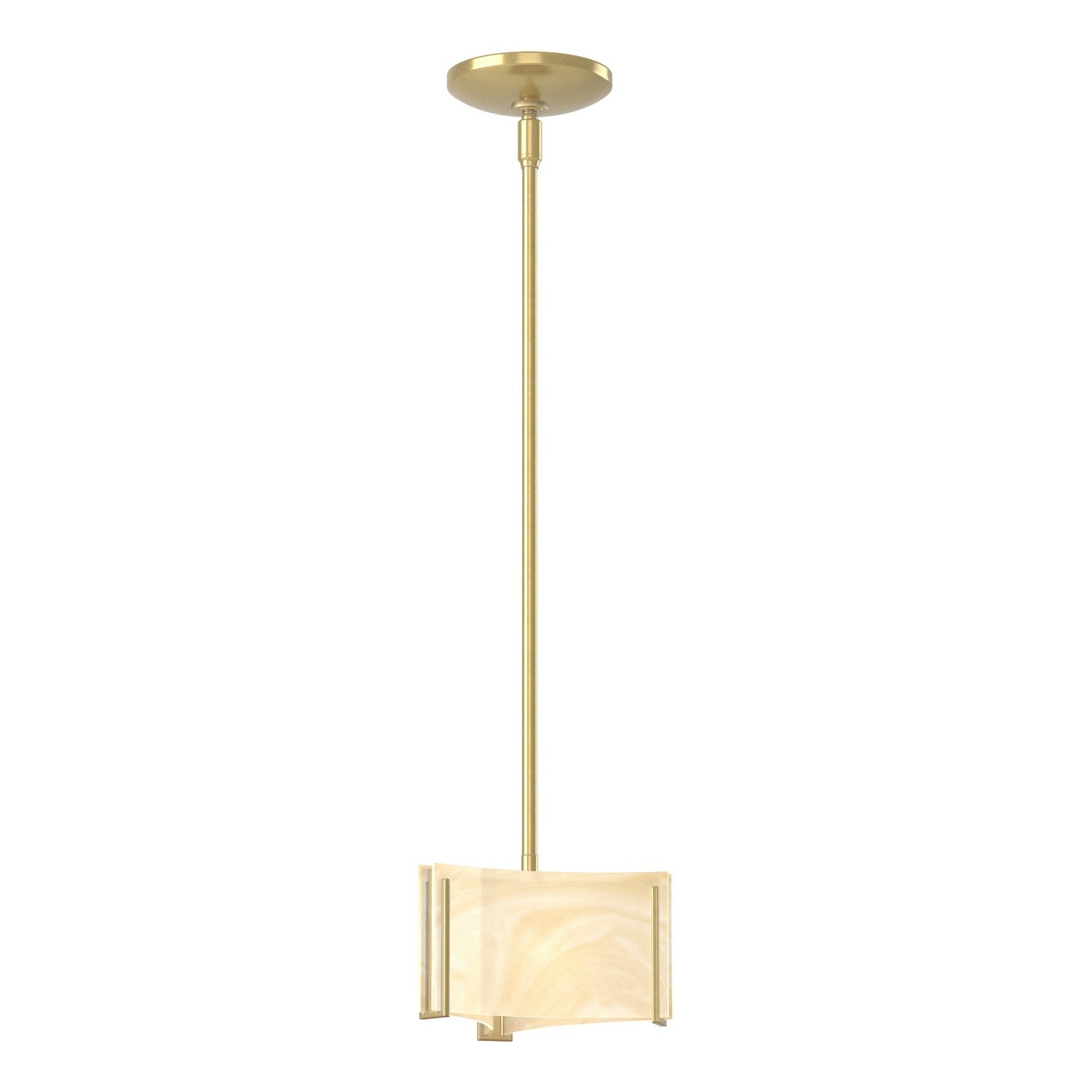 Hubbardton Forge - 188100-SKT-MULT-86-AA0156 - Exos Delta Mini Pendant - Exos Glass - Modern Brass