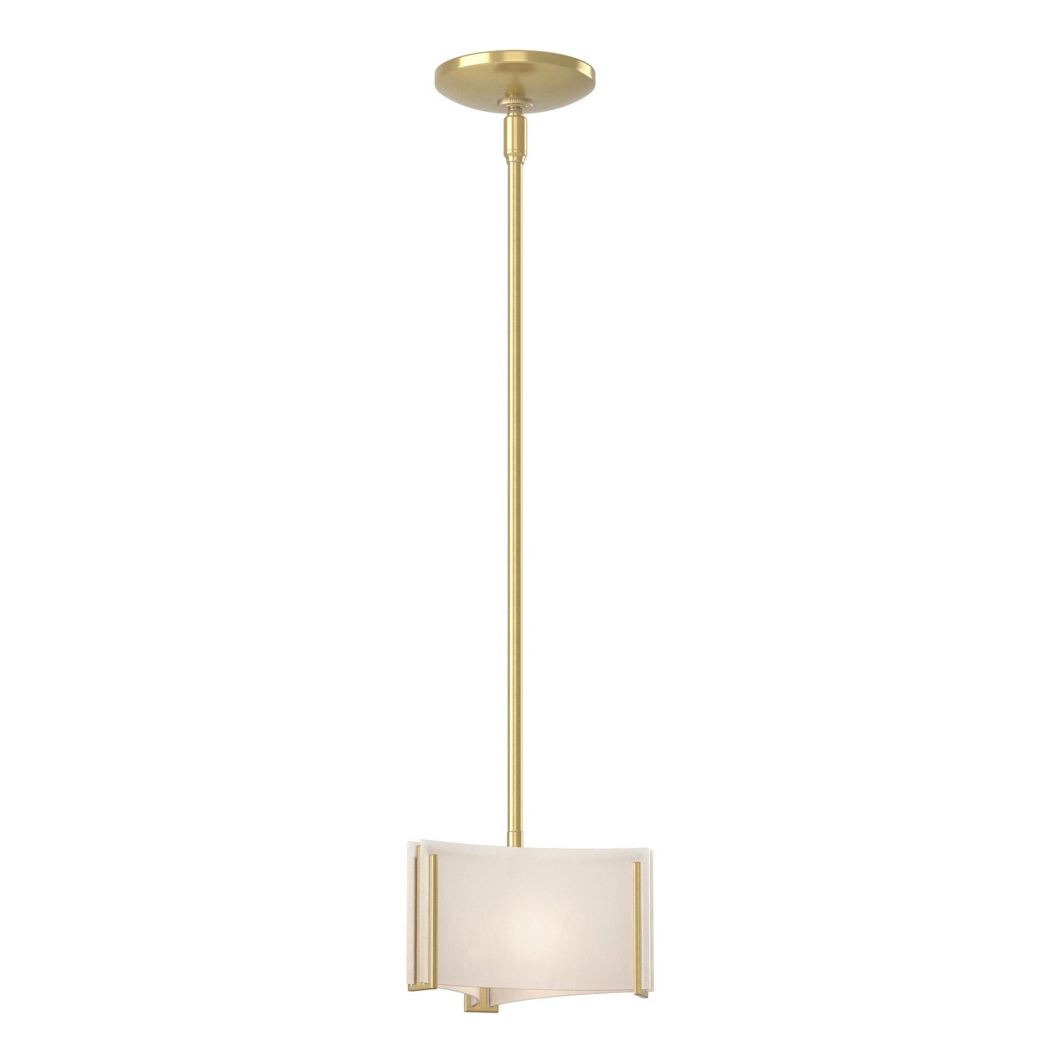 Hubbardton Forge - 188100-SKT-MULT-86-BB0156 - One Light Mini Pendant - Exos Glass - Modern Brass