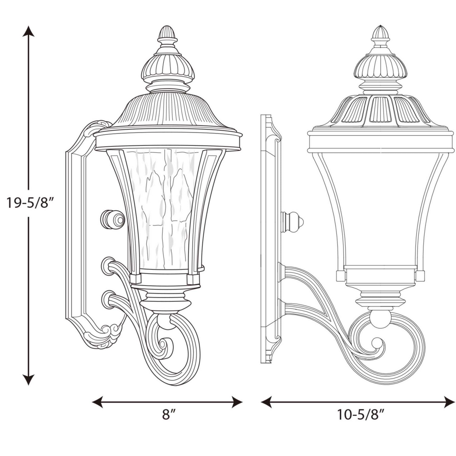 Progress Lighting - P5835-77 - Two Light Wall Lantern - Nottington - Forged Bronze