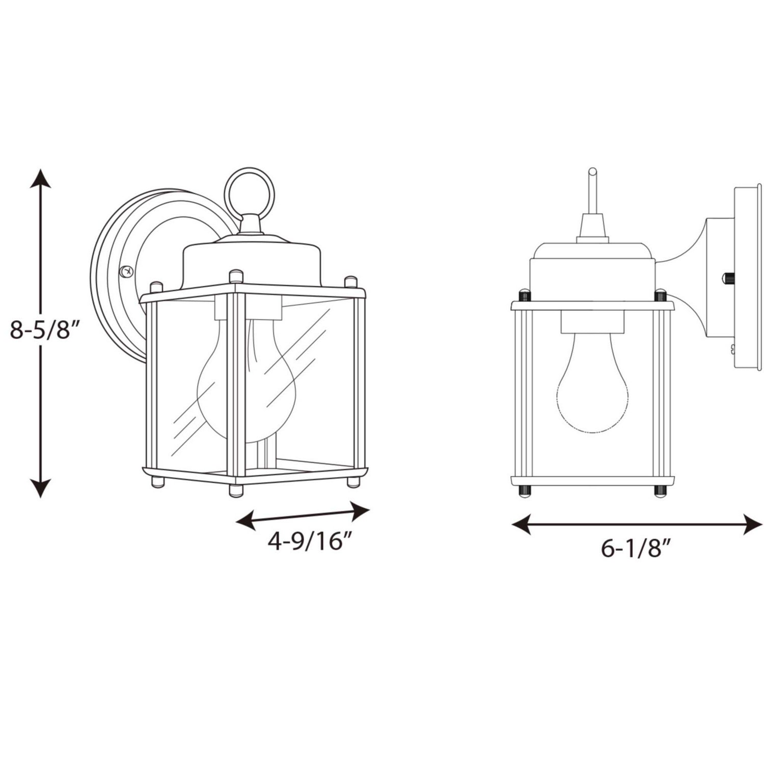 Progress Lighting - P5607-09 - One Light Wall Lantern - Flat Glass Lantern - Brushed Nickel