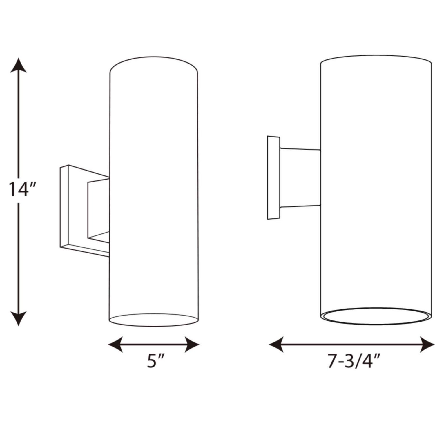 Progress Lighting - P5713-30 - Two Light Outdoor Wall Mount - Cylinder - White