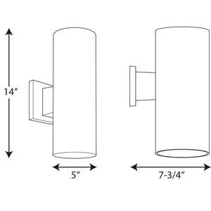 Progress Lighting - P5713-30 - Two Light Outdoor Wall Mount - Cylinder - White