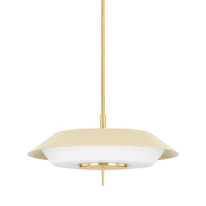 Hudson Valley - 4304-AGB/SSD - Four Light Pendant - Westport - Aged Brass/ Soft Sand