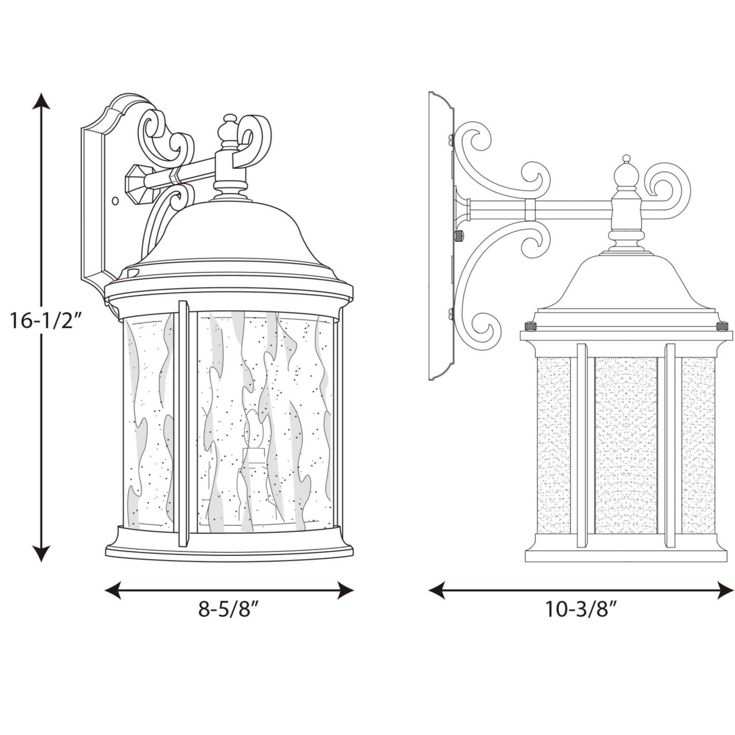 Progress Lighting - P5650-31 - Three Light Large Wall Lantern - Ashmore - Textured Black