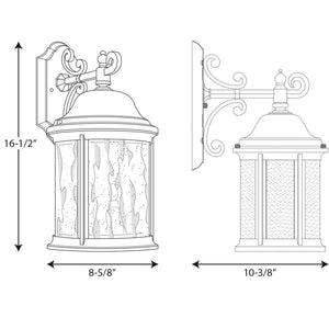 Progress Lighting - P5650-31 - Three Light Large Wall Lantern - Ashmore - Textured Black