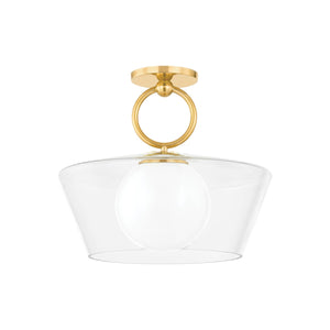 Hudson Valley - 9517-AGB - One Light Pendant - Elmsford - Aged Brass