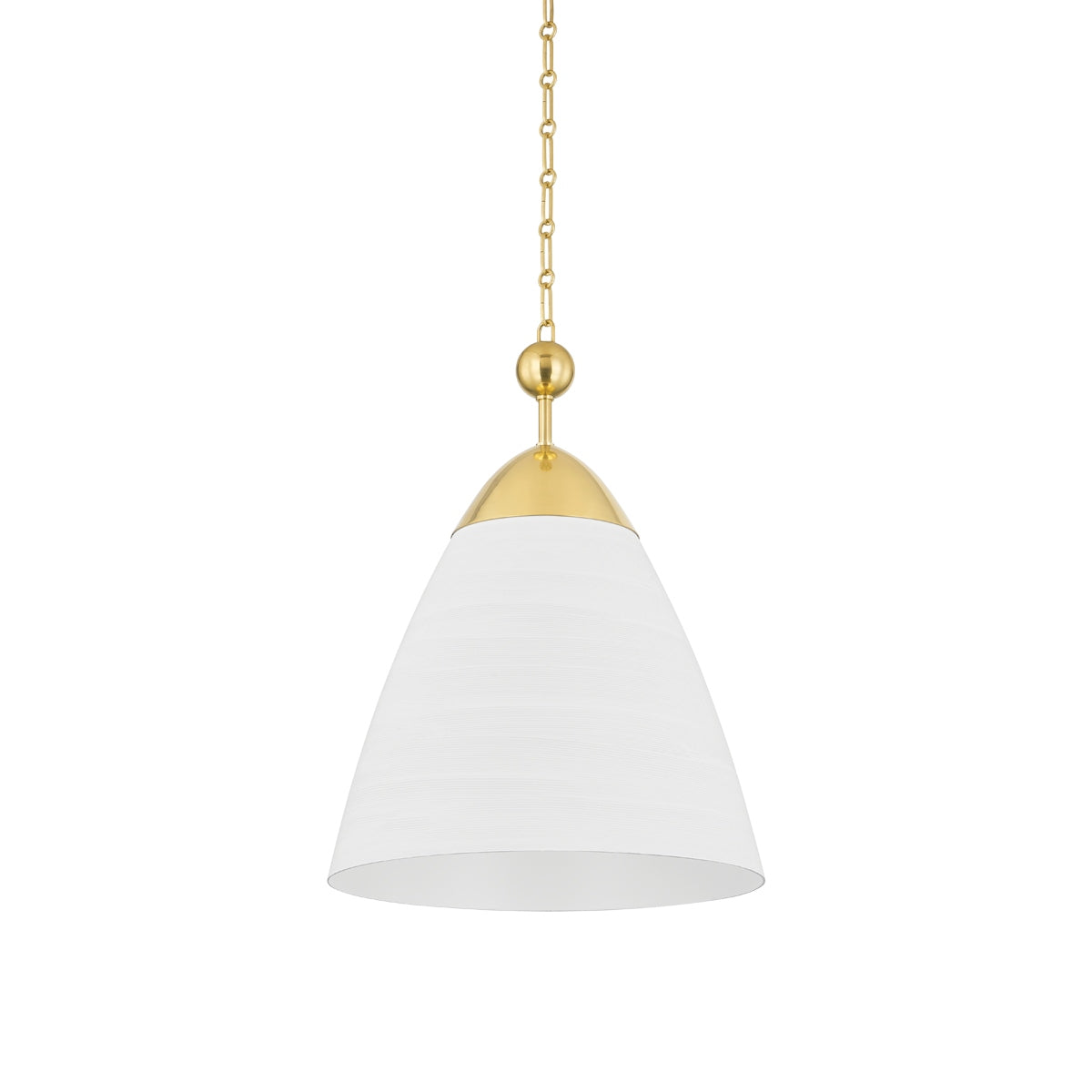 Hudson Valley - BKO1501-AGB/WP - One Light Pendant - Bronson - Aged Brass/White Plaster
