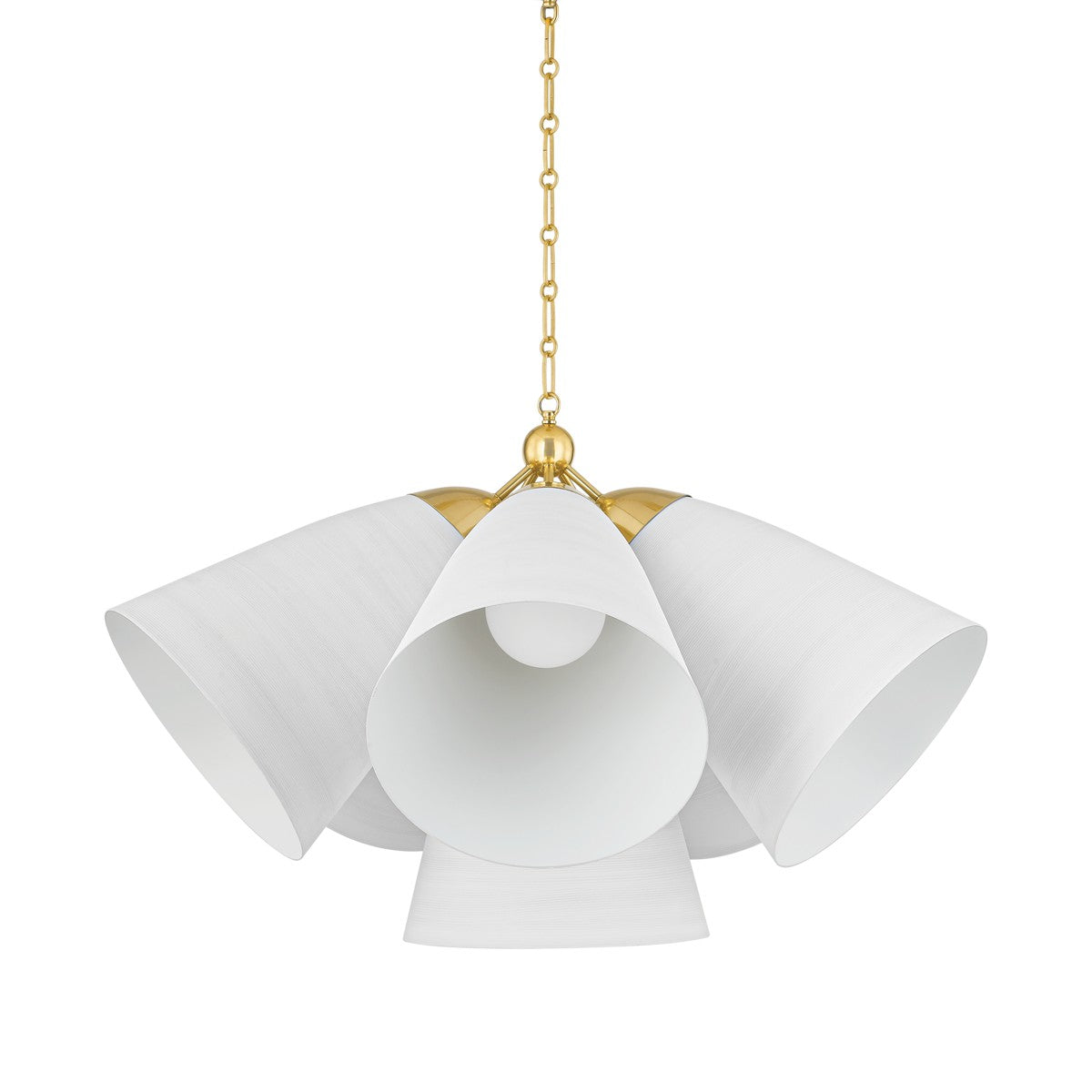 Hudson Valley - BKO1502-AGB/WP - Five Light Chandelier - Bronson - Aged Brass/White Plaster