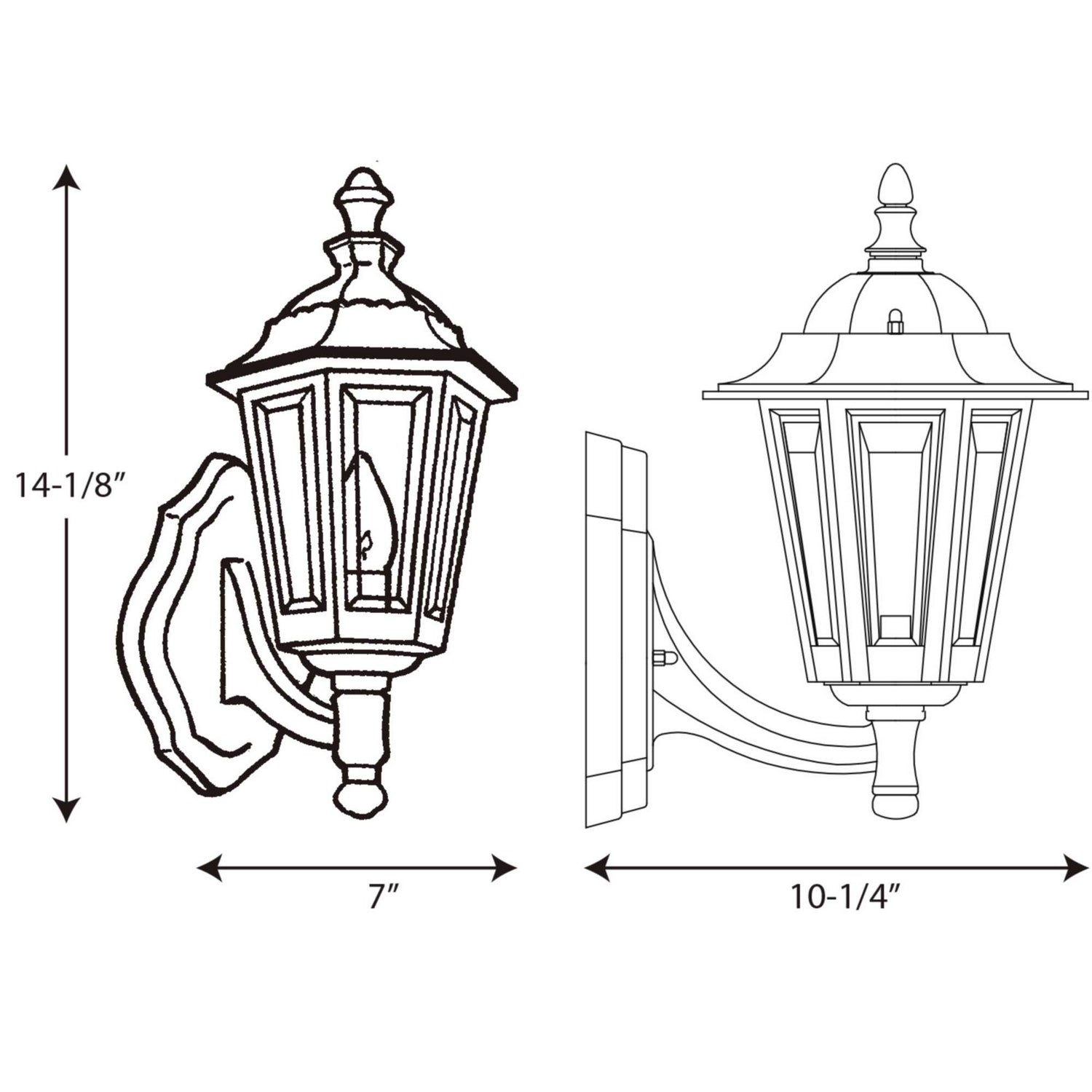 Progress Lighting - P5826-31 - One Light Wall Lantern - Cast Lantern - Black