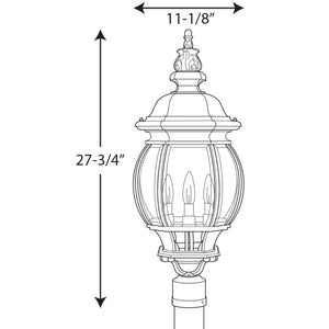 Progress Lighting - P5401-31 - Four Light Post Lantern - Onion Lantern - Textured Black