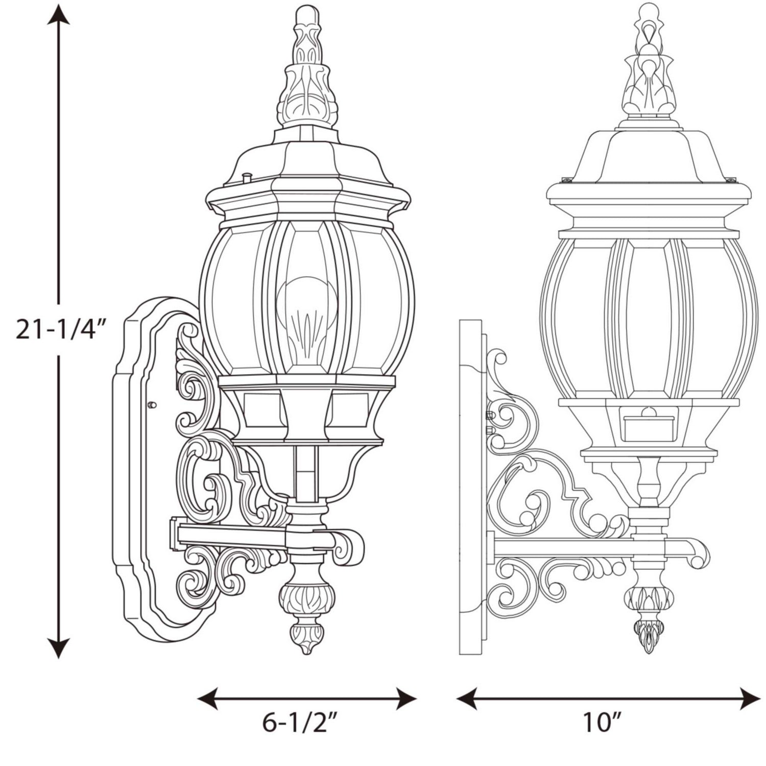 Progress Lighting - P5878-31 - One Light Wall Lantern - Onion Lantern - Textured Black