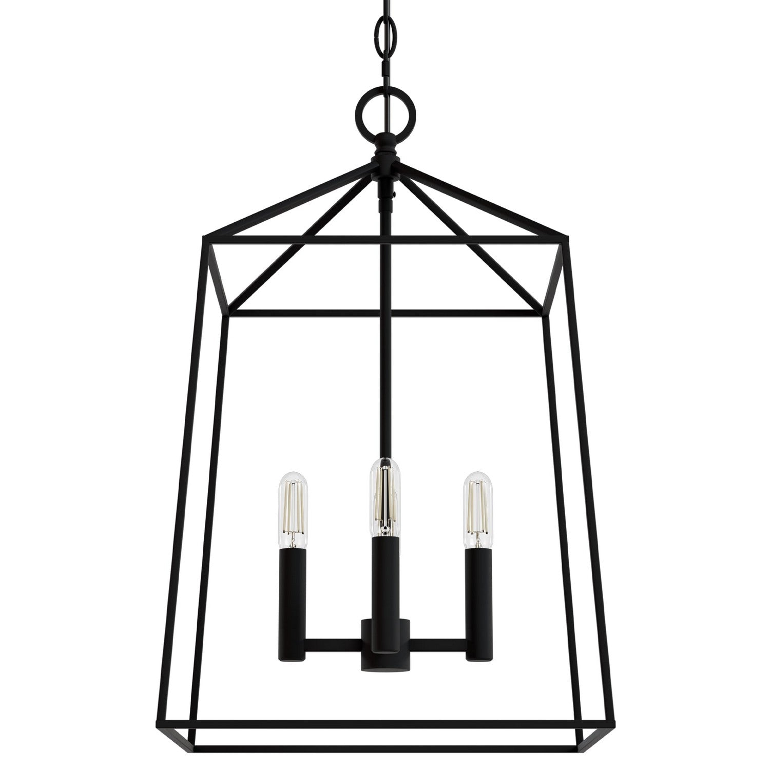 Hunter - 13095 - Four Light Pendant - Fair Oaks - Matte Black
