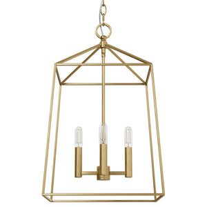 Hunter - 13096 - Four Light Pendant - Fair Oaks - Luxe Gold