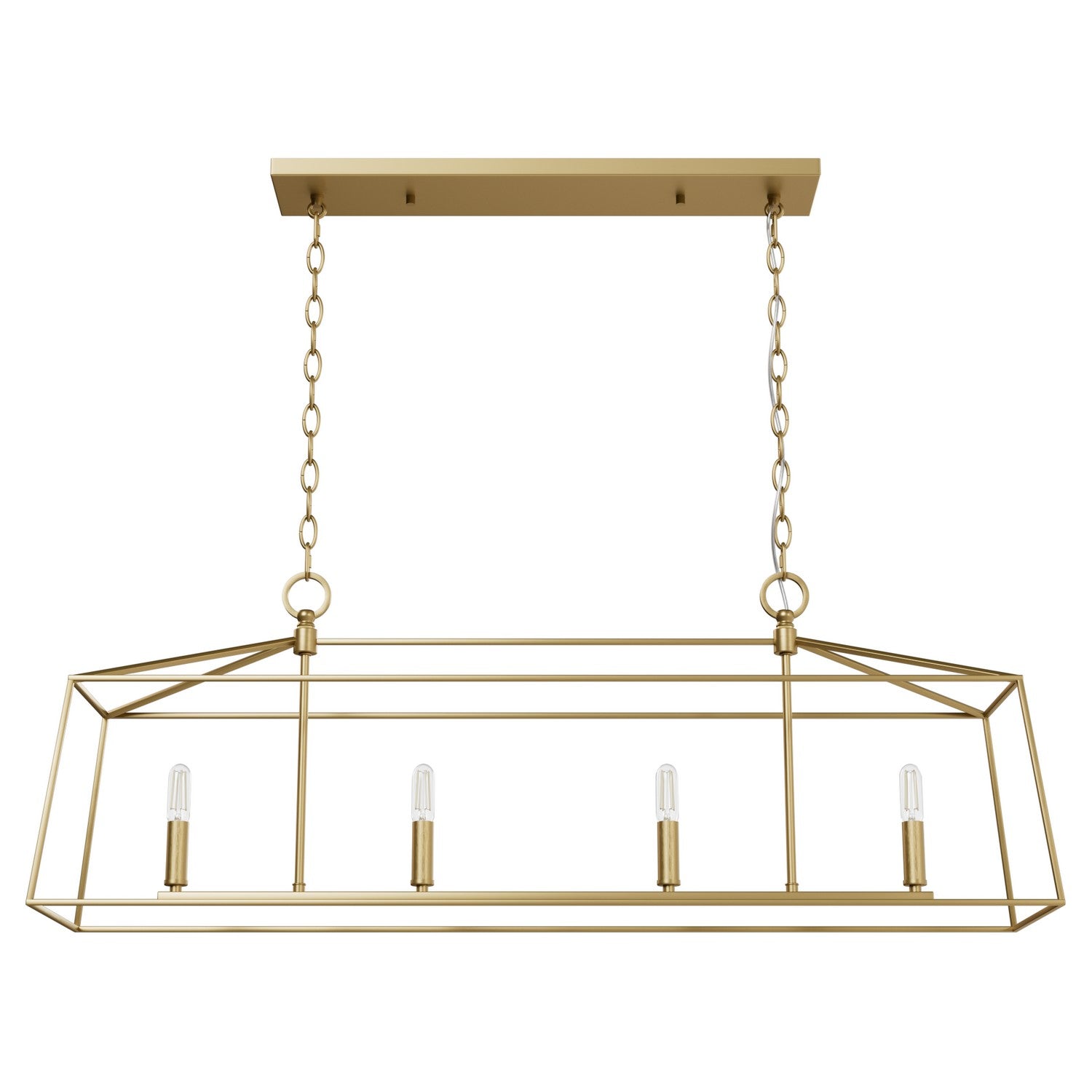Hunter - 13100 - Four Light Chandelier - Fair Oaks - Luxe Gold