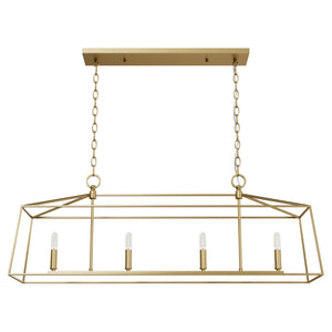 Hunter - 13100 - Four Light Chandelier - Fair Oaks - Luxe Gold