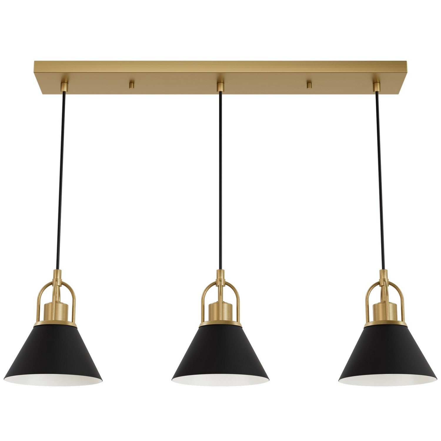 Hunter - 13174 - Three Light Pendant - Carrington Isle - Luxe Gold