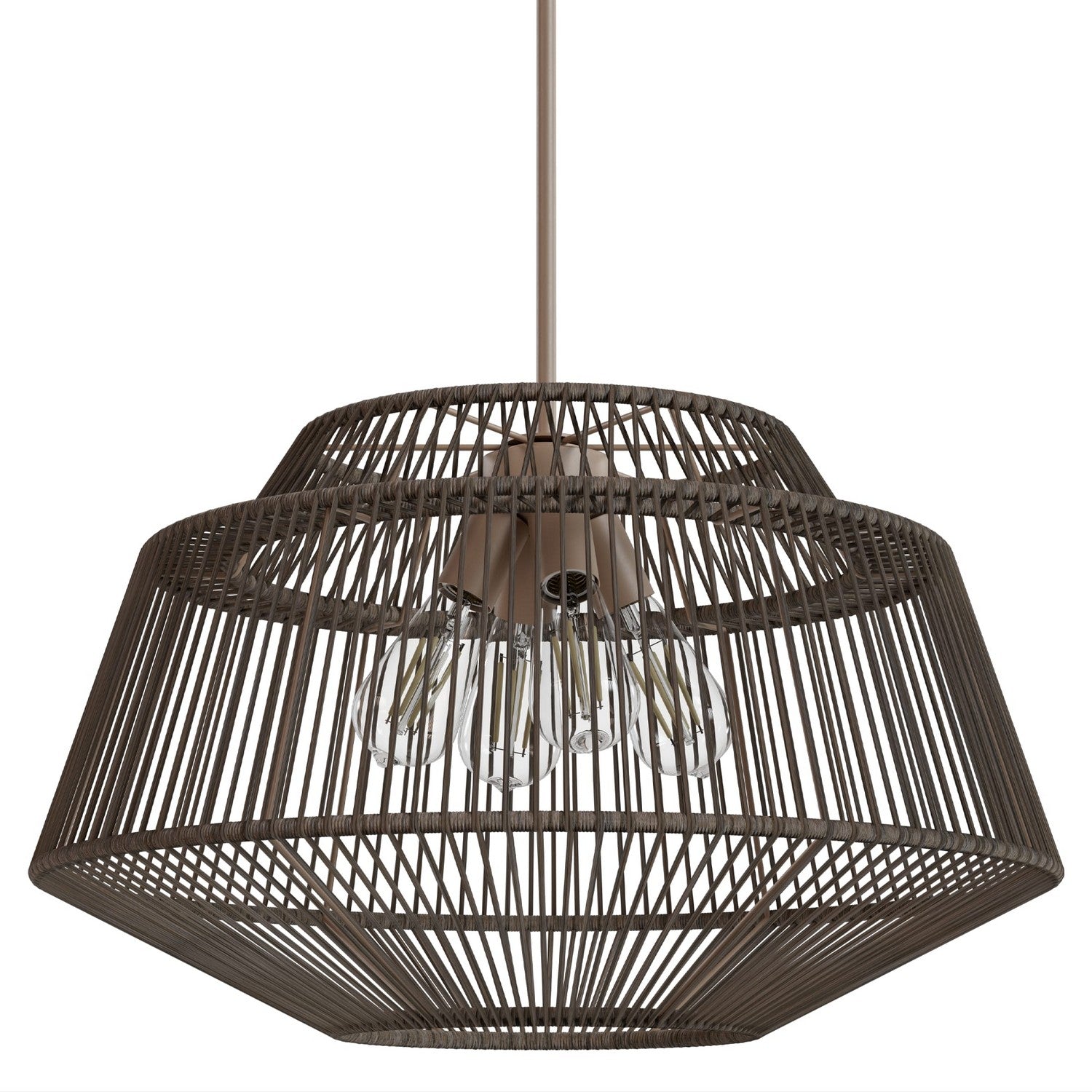 Hunter - 13219 - Four Light Pendant - Brookhollow - Sable Rattan