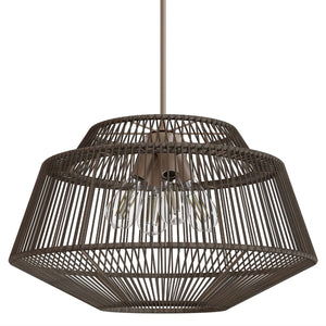 Hunter - 13219 - Four Light Pendant - Brookhollow - Sable Rattan