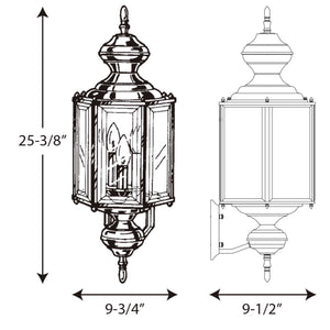 Progress Lighting - P5730-10 - Three Light Wall Lantern - BrassGUARD Lantern - Polished Brass