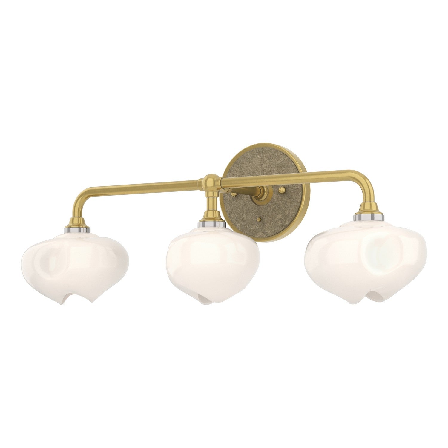 Hubbardton Forge - 201342-SKT-86-84-FD0710 - Ume 3-Light Curved Arm Bath Sconce - Ume - Modern Brass