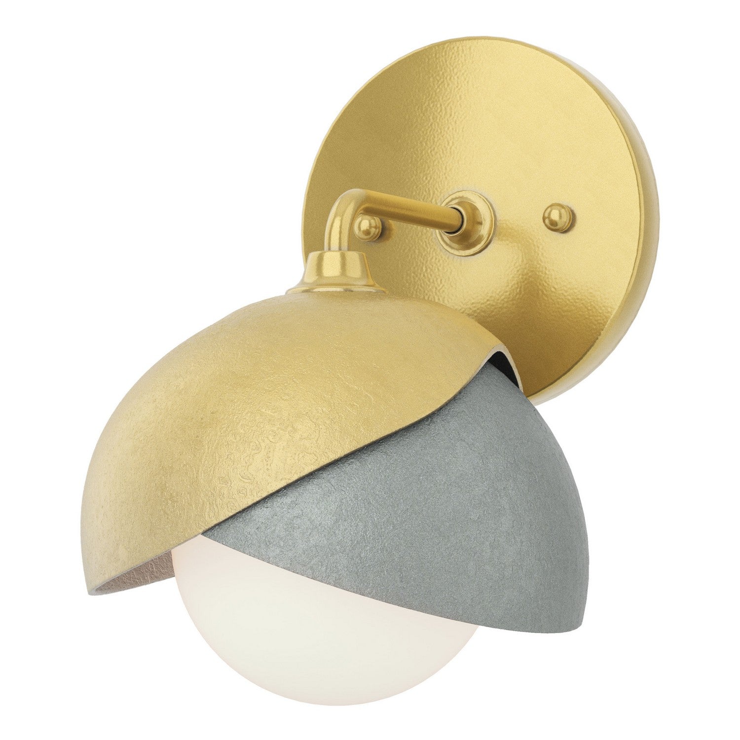 Hubbardton Forge - 201374-SKT-86-82-GG0711 - Brooklyn 1-Light Double Shade Bath Sconce - Brooklyn - Modern Brass