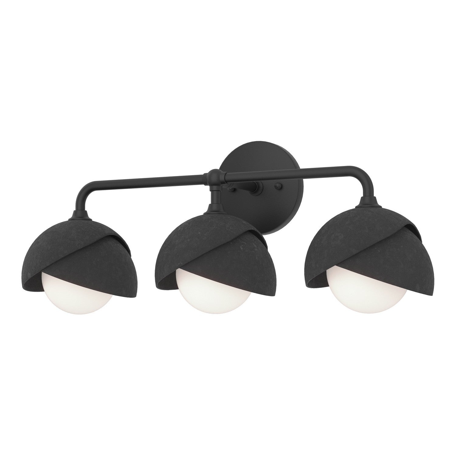 Hubbardton Forge - 201375-SKT-10-10-GG0711 - Brooklyn 3-Light Double Shade Bath Sconce - Brooklyn - Black