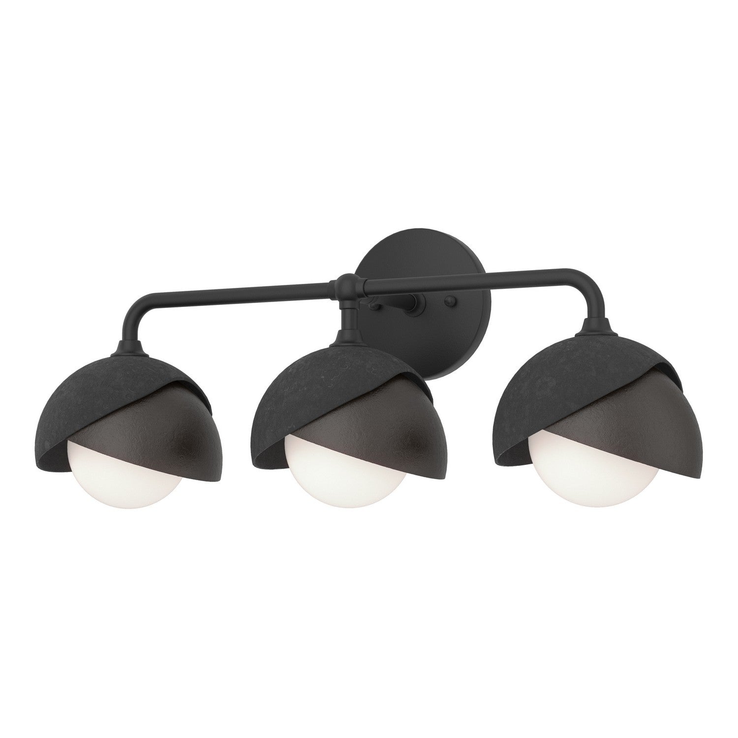Hubbardton Forge - 201375-SKT-10-14-GG0711 - Brooklyn 3-Light Double Shade Bath Sconce - Brooklyn - Black