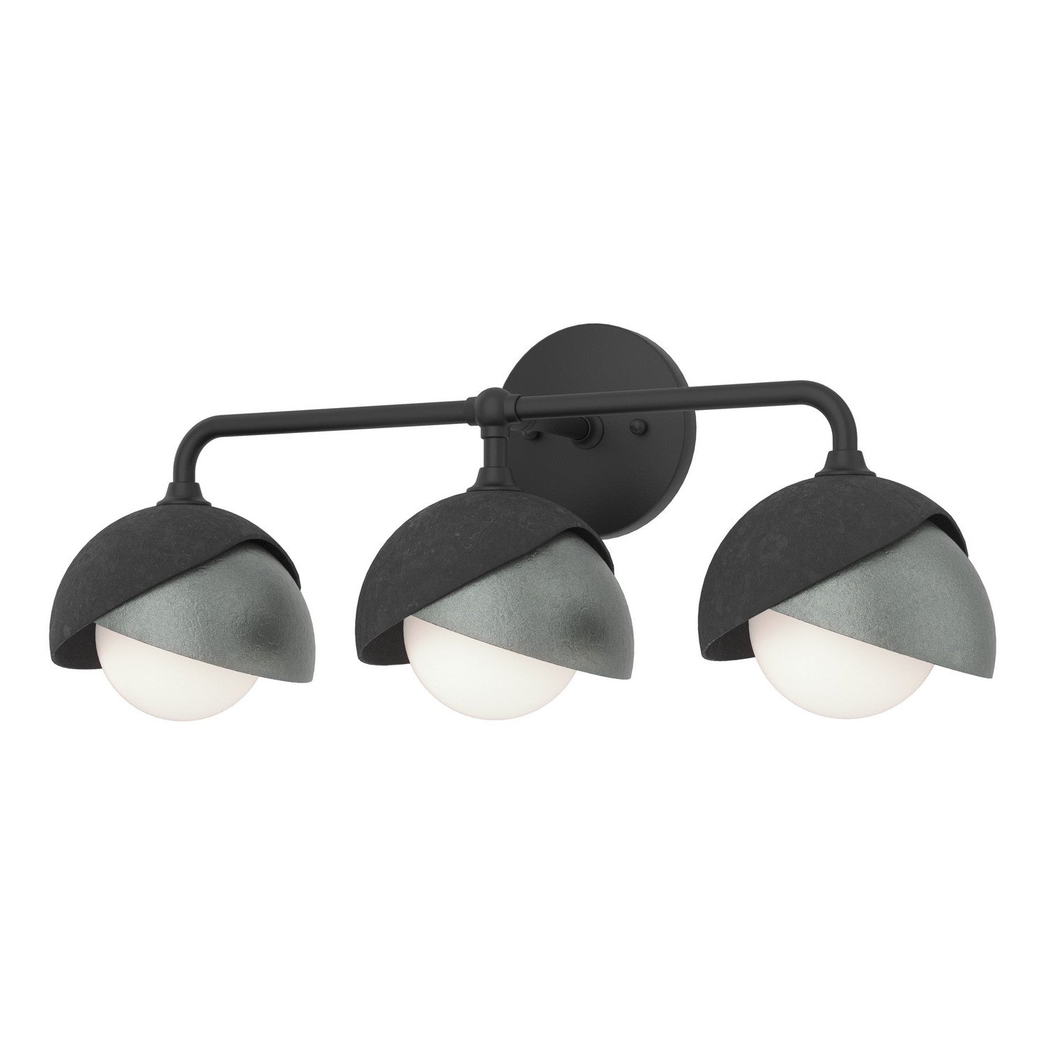 Hubbardton Forge - 201375-SKT-10-82-GG0711 - Brooklyn 3-Light Double Shade Bath Sconce - Brooklyn - Black
