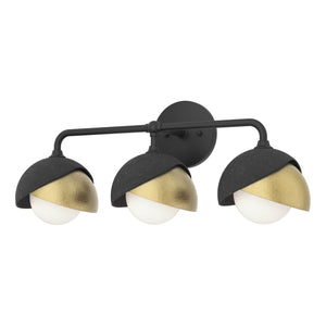 Hubbardton Forge - 201375-SKT-10-86-GG0711 - Three Light Bath Sconce - Brooklyn - Black