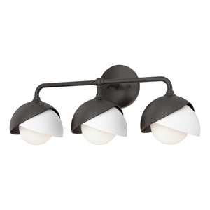 Hubbardton Forge - 201375-SKT-14-02-GG0711 - Three Light Wall Sconce - Brooklyn - Oil Rubbed Bronze