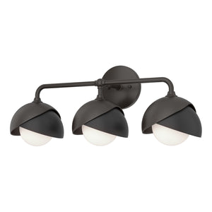 Hubbardton Forge - 201375-SKT-14-10-GG0711 - Three Light Bath Sconce - Brooklyn - Oil Rubbed Bronze