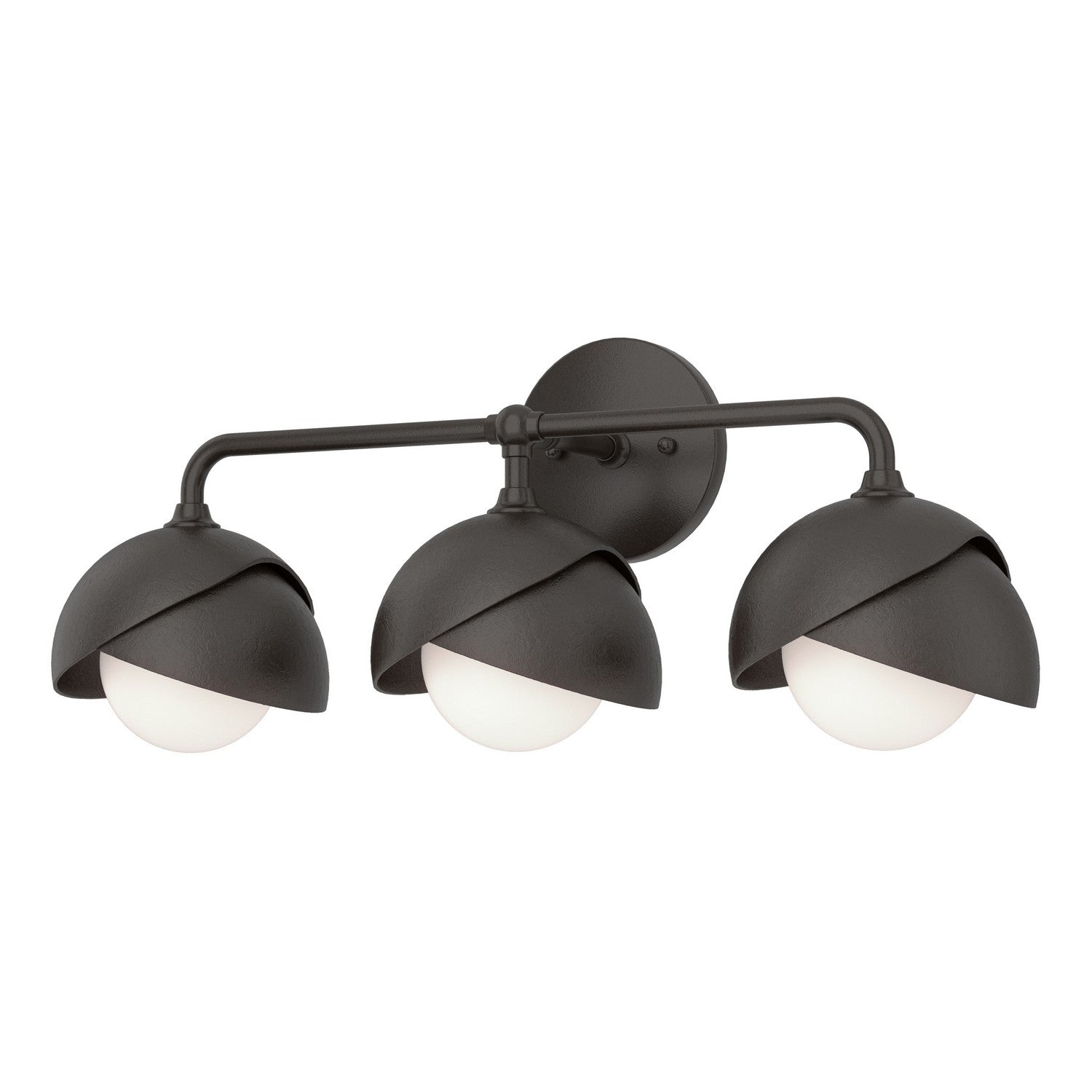 Hubbardton Forge - 201375-SKT-14-14-GG0711 - Brooklyn 3-Light Double Shade Bath Sconce - Brooklyn - Oil Rubbed Bronze