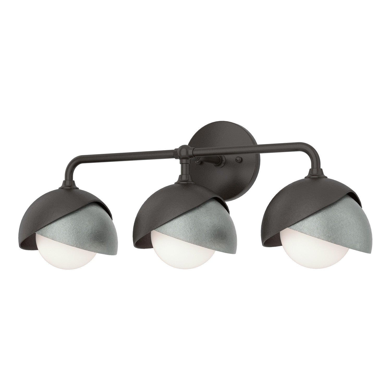 Hubbardton Forge - 201375-SKT-14-82-GG0711 - Brooklyn 3-Light Double Shade Bath Sconce - Brooklyn - Oil Rubbed Bronze