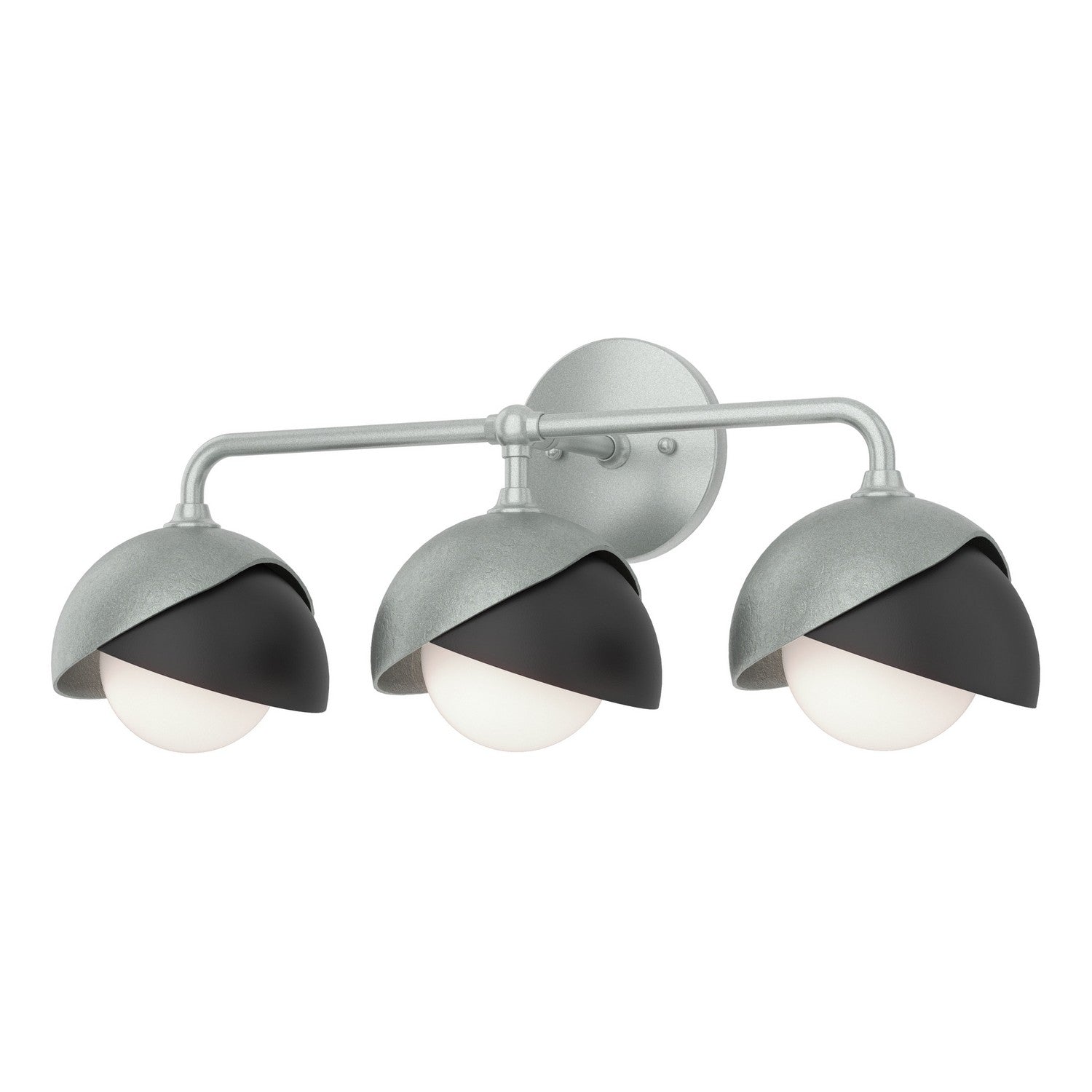 Hubbardton Forge - 201375-SKT-82-10-GG0711 - Brooklyn 3-Light Double Shade Bath Sconce - Brooklyn - Vintage Platinum