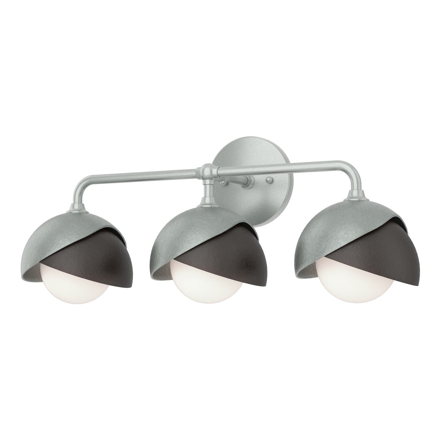 Hubbardton Forge - 201375-SKT-82-14-GG0711 - Brooklyn 3-Light Double Shade Bath Sconce - Brooklyn - Vintage Platinum
