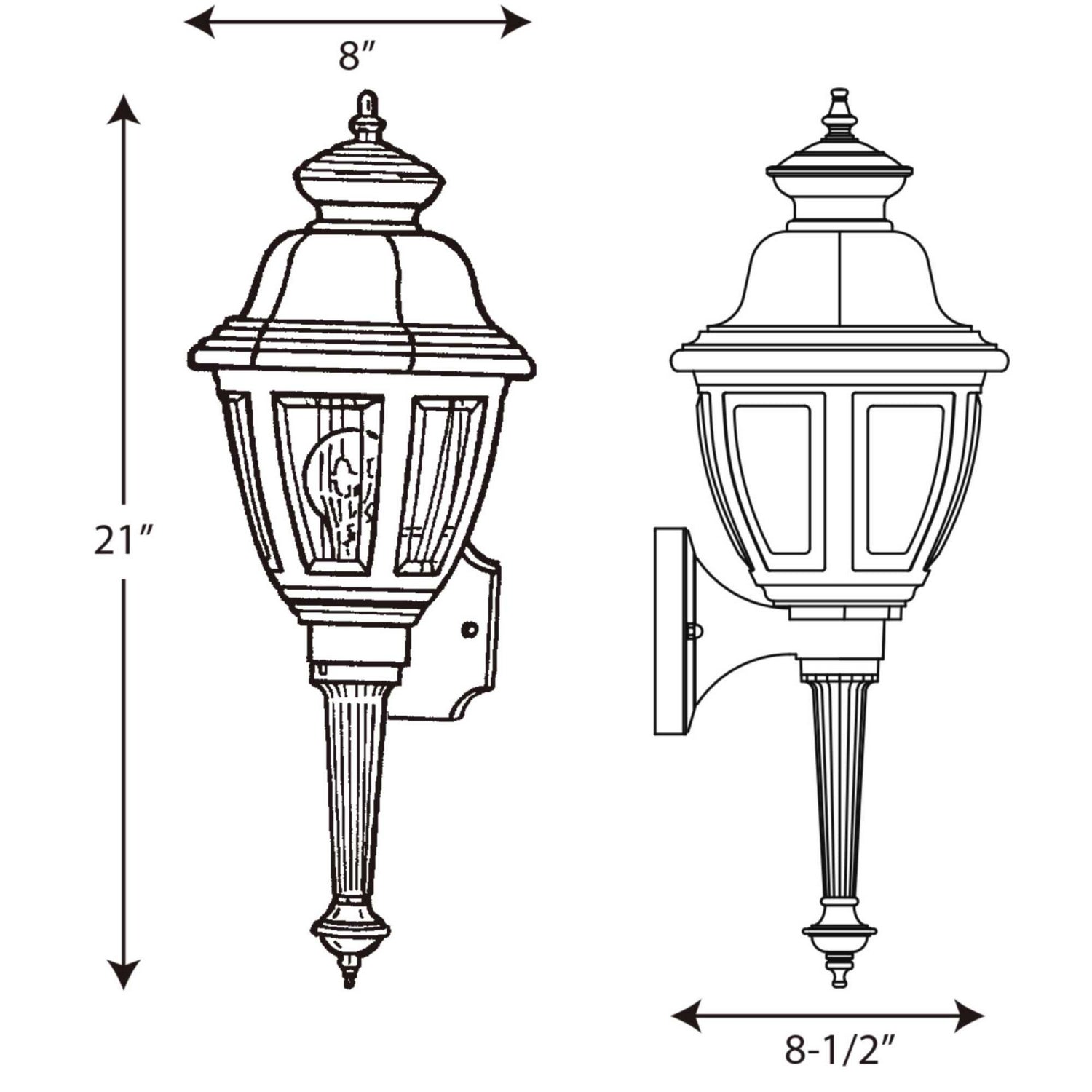 Progress Lighting - P5738-31 - One Light Wall Lantern - Non-Metallic Incandescent - Black