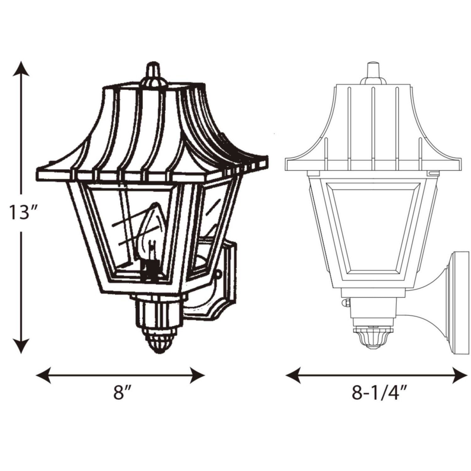 Progress Lighting - P5814-31 - One Light Wall Lantern - Mansard - Black