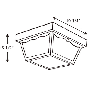 Progress Lighting - P5745-31 - Two Light Outdoor Flush Mount - Ceiling Mount - Polycarbonate - Black