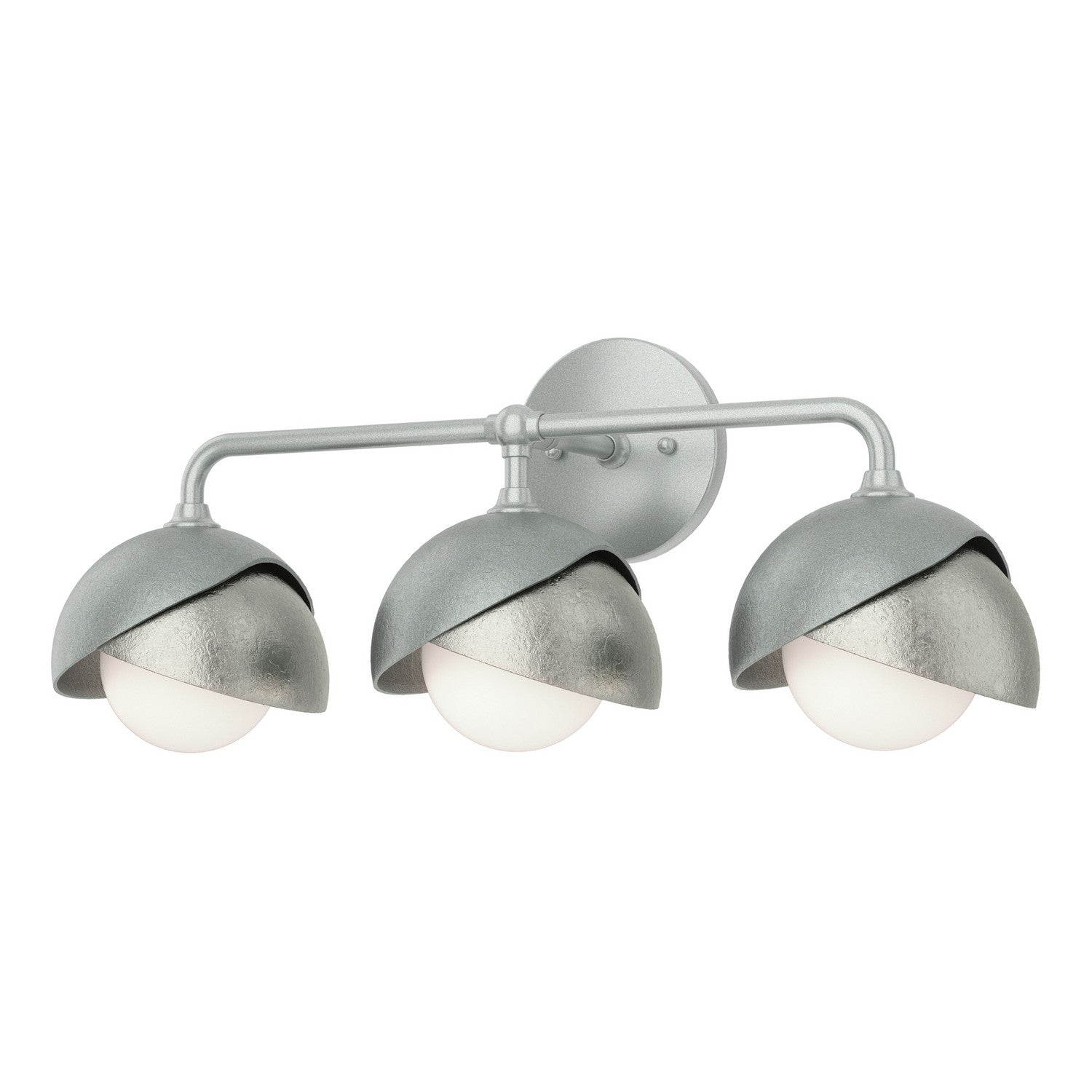Hubbardton Forge - 201375-SKT-82-85-GG0711 - Brooklyn 3-Light Double Shade Bath Sconce - Brooklyn - Vintage Platinum