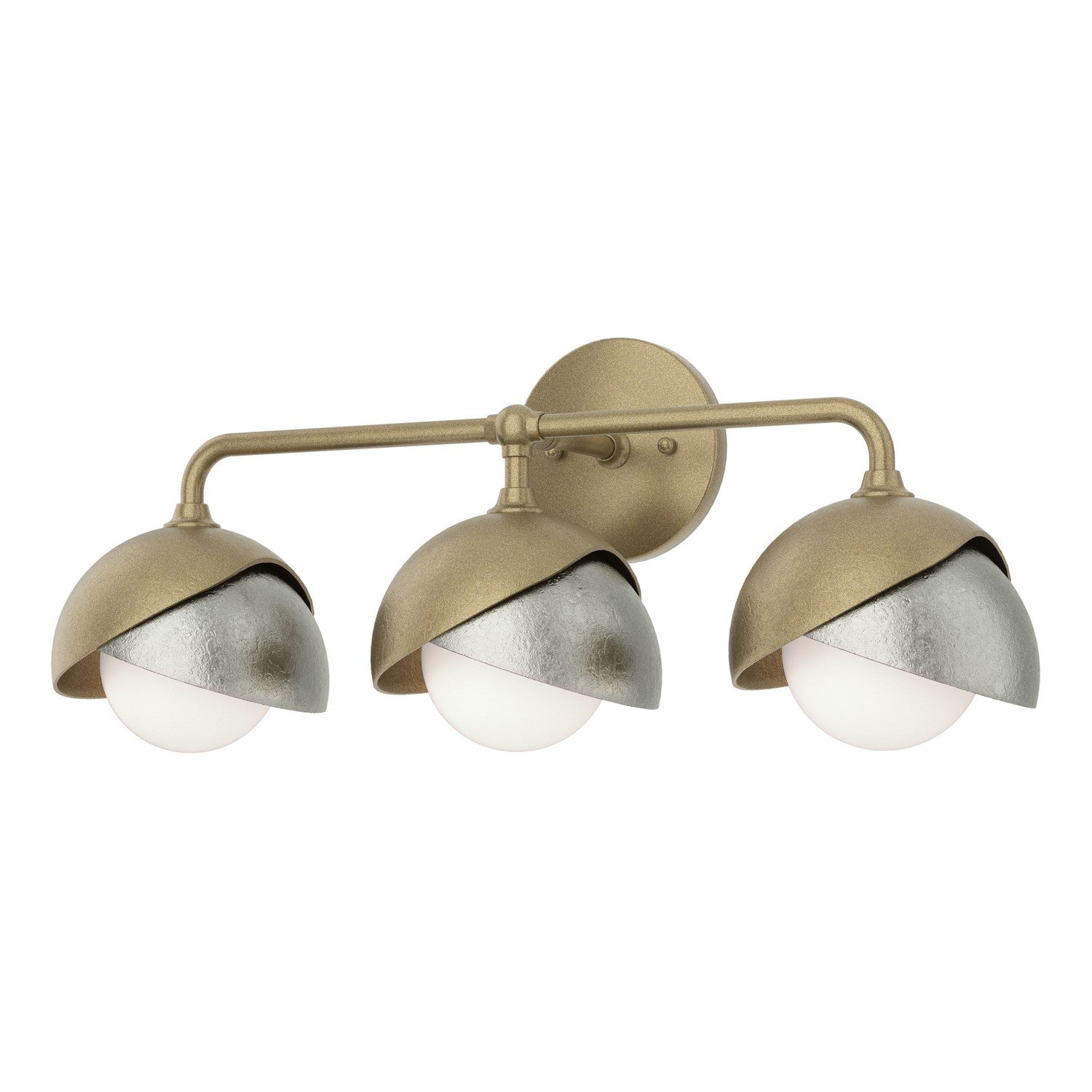 Hubbardton Forge - 201375-SKT-84-85-GG0711 - Brooklyn 3-Light Double Shade Bath Sconce - Brooklyn - Soft Gold