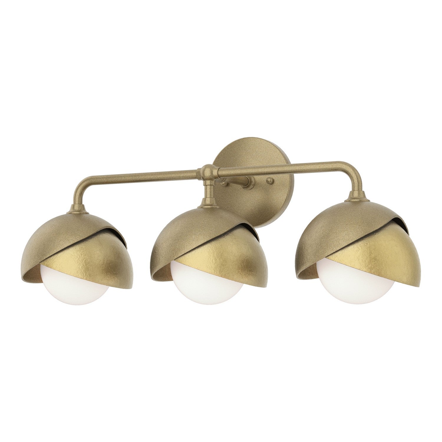 Hubbardton Forge - 201375-SKT-84-86-GG0711 - Brooklyn 3-Light Double Shade Bath Sconce - Brooklyn - Soft Gold