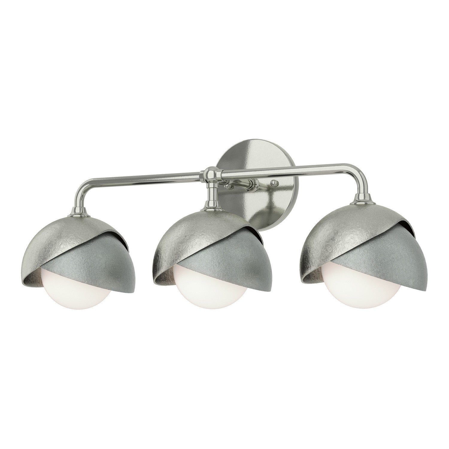 Hubbardton Forge - 201375-SKT-85-82-GG0711 - Brooklyn 3-Light Double Shade Bath Sconce - Brooklyn - Sterling