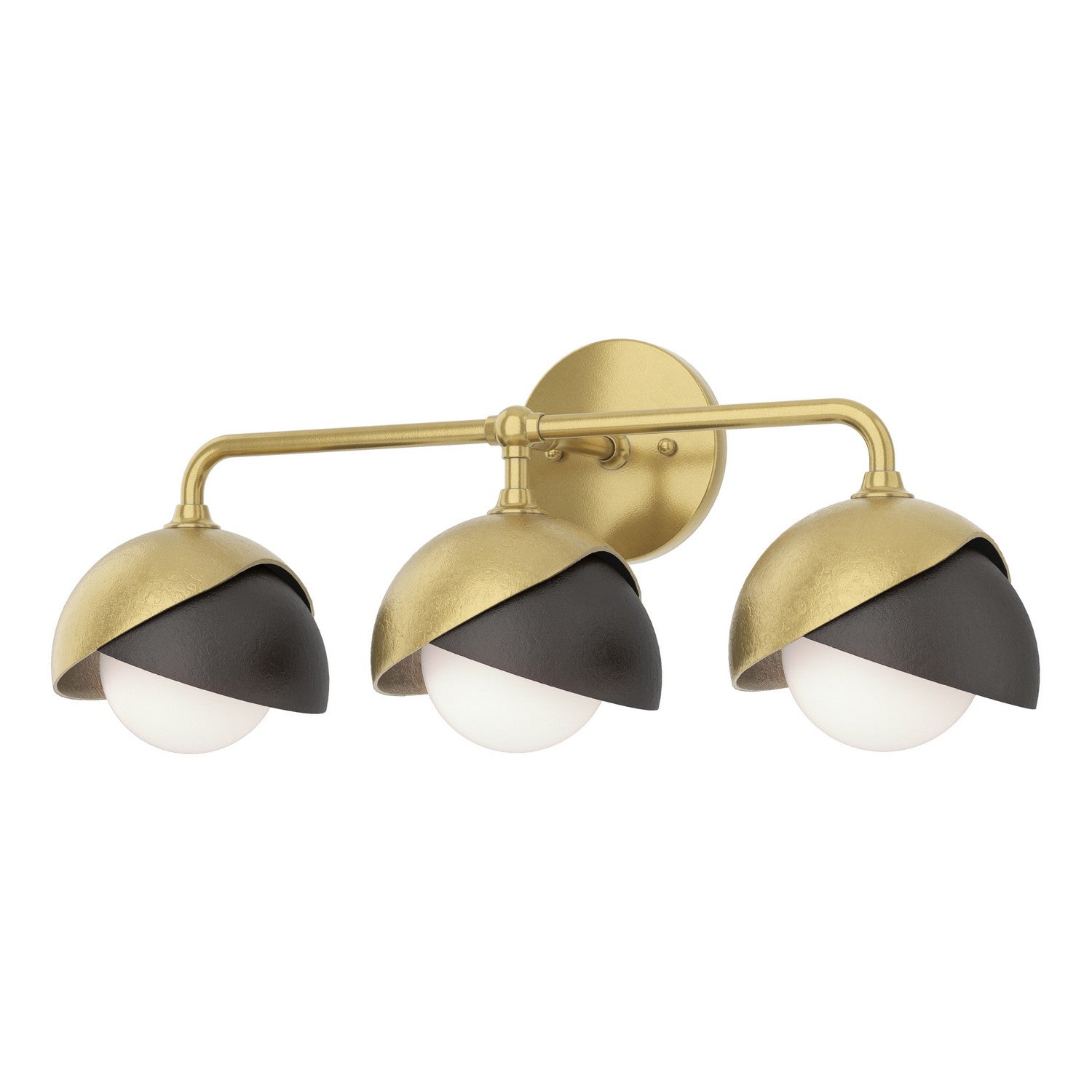 Hubbardton Forge - 201375-SKT-86-14-GG0711 - Brooklyn 3-Light Double Shade Bath Sconce - Brooklyn - Modern Brass