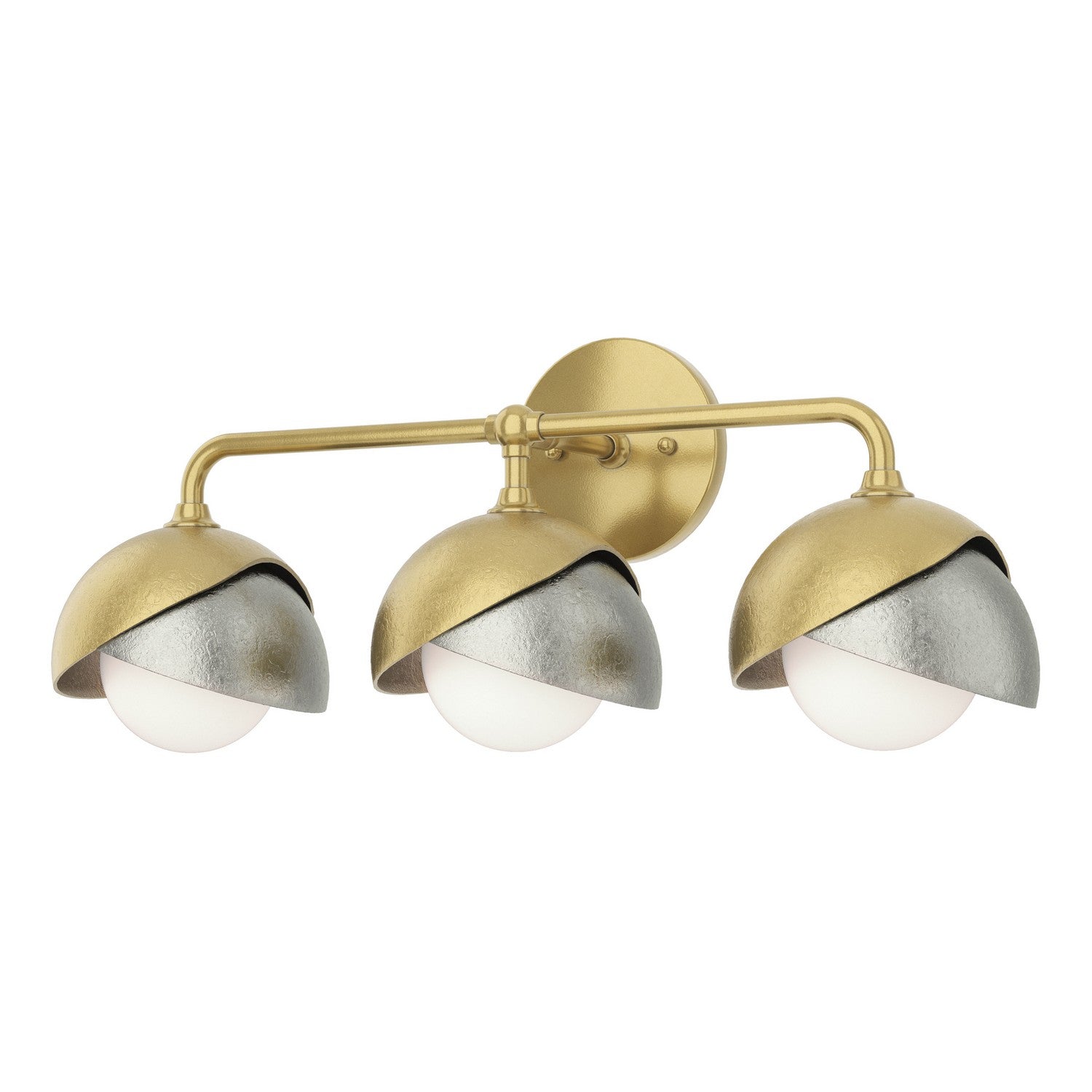 Hubbardton Forge - 201375-SKT-86-85-GG0711 - Brooklyn 3-Light Double Shade Bath Sconce - Brooklyn - Modern Brass