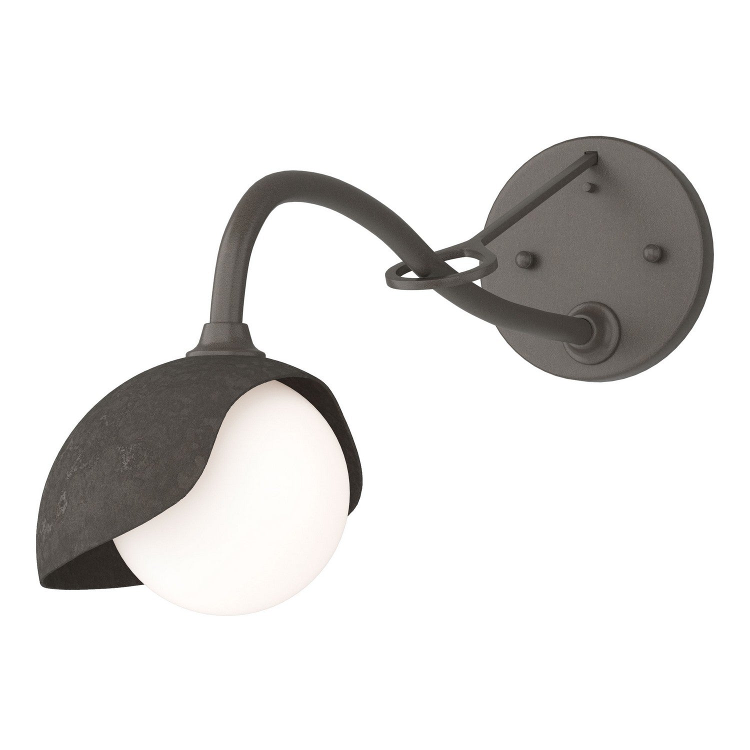 Hubbardton Forge - 201376-SKT-07-07-GG0711 - Brooklyn 1-Light Single Shade Long-Arm Sconce - Brooklyn - Dark Smoke
